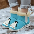 thumbnail image 3 of Psesaysky Cartoon Penguins Blue Snow Boots for Big Girls Women Outdoor Anti-Slip Warm Wide Width Ankle Boots Size 6-12, 3 of 7