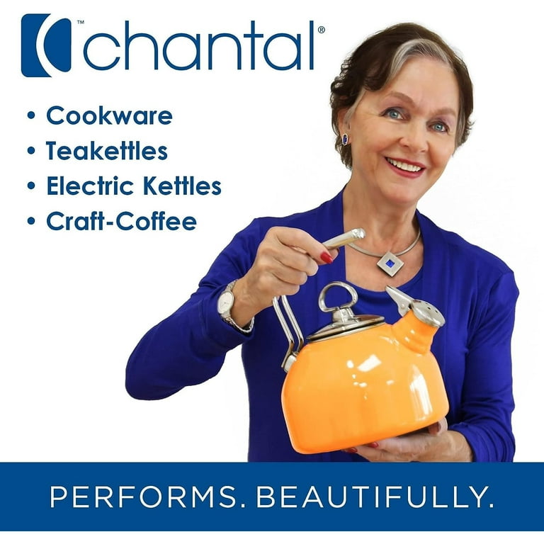 Chantal 1.7 qt Enamel-on-Steel Vintage Teakettle - Red