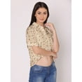 thumbnail image 2 of DressBerry Women's Printed Crop Shirt Short Sleeves Buttoned Comfy Summer Collared Sheer Mesh High Rise Short Top, 2 of 7