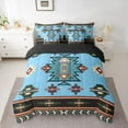 thumbnail image 3 of Homewish Hippie Aztec Female Twin Bedding Sets 7-Piece, Vintage Western Sky Blue Triangle Bedding Comforter Set, Bohemian Mandala Theme Reversible Sheet Sets, Ultra Soft Bedroom Decor, 3 of 8