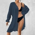 thumbnail image 5 of Taqqpue Women’s Loose Fit Beach Cover-Up Sun Protection Kimono Bikini Swimwear Wrap Lightweight Long Sleeve Open Front Cover-Up for Poolside Beach Vacation, 5 of 6