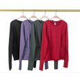 thumbnail image 4 of Tiqkatyck Womens Tops Clearance, Women's Thermal Shirts Fleece Lined Tops Long Sleeve Mock Neck Cold Weather Running Tops Thumbholes Fall Shirts for Women 2024, Sweatshirts for Women Purple XL, 4 of 8