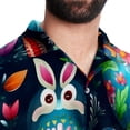 thumbnail image 5 of Easter Men's Casual Hawaiian Button Down Short Sleeve Summer Beach Printed Shirt, 5 of 6