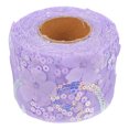 thumbnail image 1 of 1 Roll Floral Voile Ribbon Bowknot DIY Embroidered Sequin Webbing Ribbon, 1 of 8