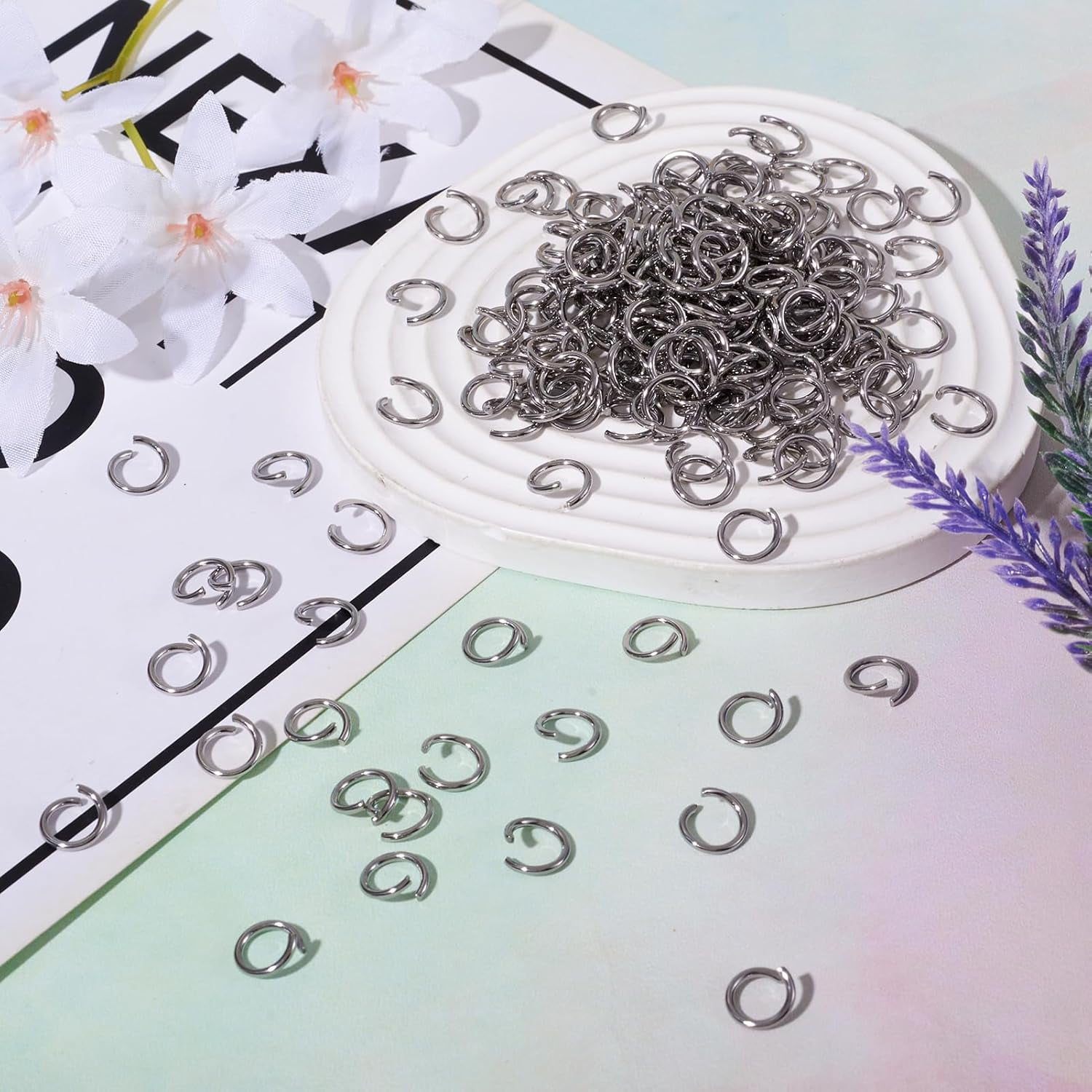 1000Pcs Stainless Steel Open Jump Rings 10mm Round 1.4mm Thick Metal Round Unsoldered Ring Connectors For Chainmail Jewelry Making