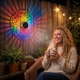 thumbnail image 5 of Solar Mandala Projection Wall Light - 7-Color Changing, Waterproof Metal for Yard & Patio, 5 of 8