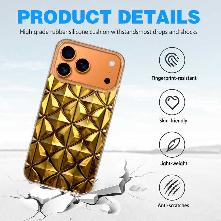 17 Series iPhone AIRケイシー マグセーフ ゴールド Case For Apple iPhone Air / 17 Pro / 17 Pro Max Series Case, Slim