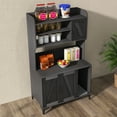 thumbnail image 4 of Towallmark Cat Litter Box Enclosure with Shelves, Litter Box Enclosure, Hidden Litter Box Furniture, Sturdy Cat Washroom Storage, Indoor Cat House Furniture,Black, 4 of 7