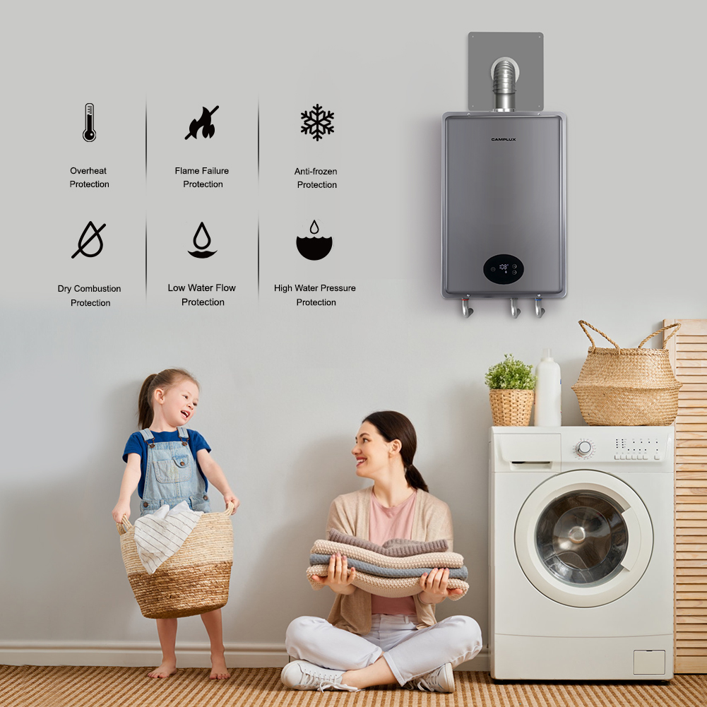 Tankless Gas Water Heater, Camplux On Demand Instant Hot Water Heaters Gas  Indoor, GPM, 120V AC, White | centenariocat.upeu.edu.pe