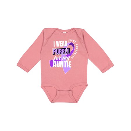 

Inktastic I Wear Purple For My Auntie Lupus Awareness Gift Baby Boy or Baby Girl Long Sleeve Bodysuit