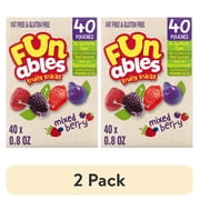 (2 pack) Funables Fruity Snacks, Mixed Berry Flavored Snacks, 0.8 Ounce Pouches, 40 Count