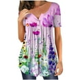 thumbnail image 1 of Birdeem Mode Femmes Été T-Shirt Imprimé Ample Col Rond Manches Courtes Blouse Décontractée, 1 of 6