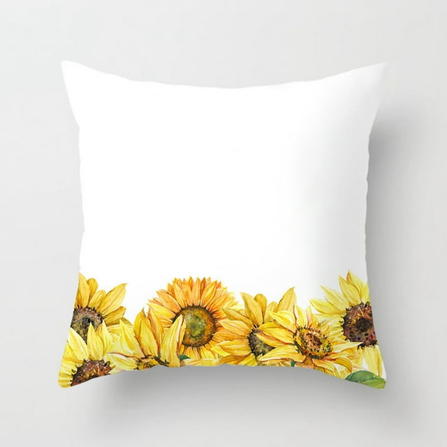 Panxico Pillow Cases,Spring Pillow Covers,Sunflower Farmhouse Pillow Covers 18x18 Hello Spring Flower Yellow And White Cushion Case Spring DecoratiSpring Decor,,Couch Pillow Covers,Clearance