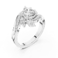 thumbnail image 2 of Zuwelria 1.59 Carat Wonderful Round Shape Moissanite Diamond Engagement Ring - Bridal Ring - Promise Ring | 18K White Gold Over Sterling Silver | D/VVS1 Size 5, 2 of 8
