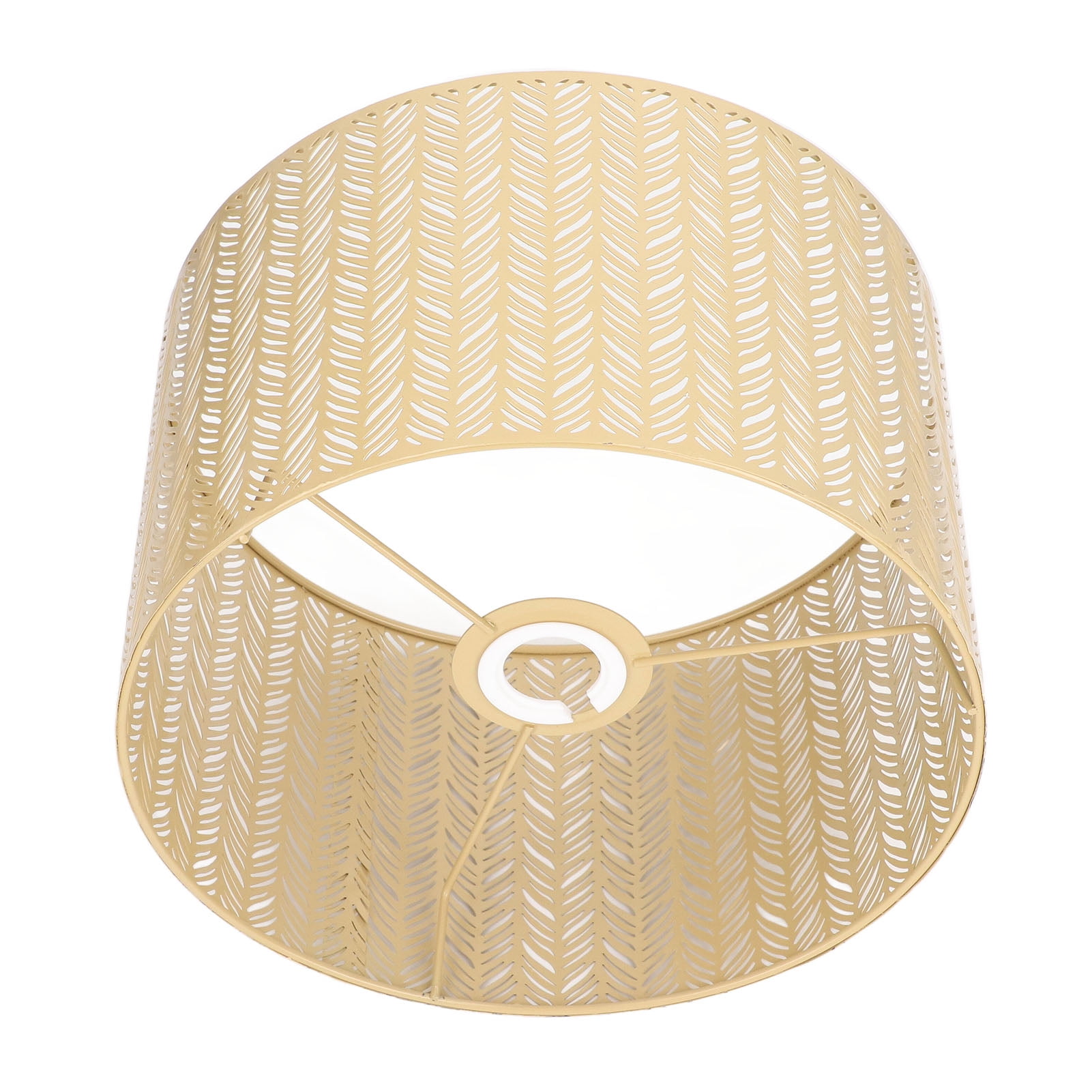 Abat-jour Tambour Moderne En Métal Or - Pour Lampes E27/E14, Diamètre 25cm