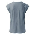 thumbnail image 4 of Blue Women's Short Sleeve T-shirt, Short Sleeves V Neck Plain Color Soft Loose Fitting Summer T Shirts Women,Women's Short sleeve T-shirt S, 4 of 5