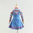 thumbnail image 4 of EnJoCho Kids Girls Scary Doll Dress Halloween Rainbow Stripe Shirt Skirt Set Doll Cos-play Nightmare Par𝗍y Outfit for Girls, 4 of 9