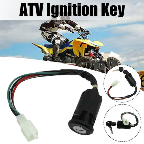 Blarkrus Black Atv Female Plug Ignition Key Switch Suitable For Atv 50-250cc Motorcycle Accessories