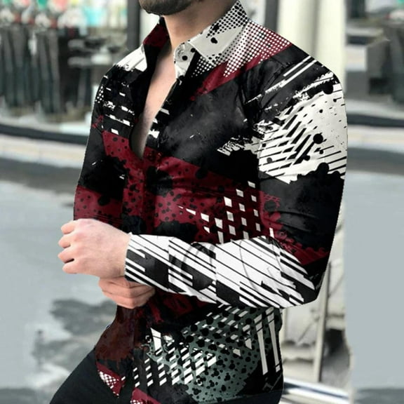 Aayomet Mens Shirts Comfortable Men's Stand-up Shirt Size Casual Long-sleeved Short Sleeve Button Up Shirts For Men Black,3XL