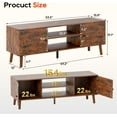 thumbnail image 2 of CL.HPAHKL TV Stand for TVs up to 60 inch, Entertainment Center with Storage Cabinet & Open Shelves, TV Console Table for Living Room and Bedroom, Brown, 2 of 7