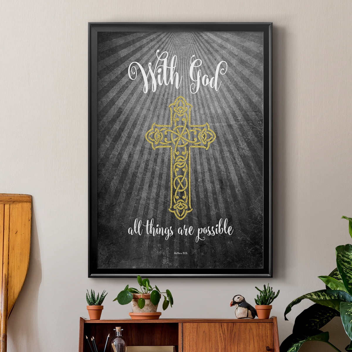 With God Gold Premium Classic Framed Print - Ready to Hang