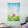thumbnail image 1 of Circus Tapestry, Circus Tent on Grass Field Theme with Flying Butterflies and Camomiles on Ground, Wall Hanging for Bedroom Living Room Dorm Decor, 40W X 60L Inches, Multicolor, by Ambesonne, 1 of 2