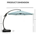 thumbnail image 3 of GRANDPATIO 11 ft Patio Umbrella with Base, Aluminum Cantilever Offset Umbrella with Tilt & Rotation Umbrella for Outdoor, Pool, Stripes, 3 of 12