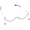 thumbnail image 1 of tamizeot Integrated Metal Frame Eyeglass Frame With Rhinestone Jewelry Sparkling Crystal Rhinestone W-shaped silver, 1 of 6