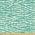 thumbnail image 2 of Ambesonne Abstract Fabric by the Yard Upholstery, Monochrome Tribal Stripes, 10 Yards, Dark Seafoam and White, 2 of 5