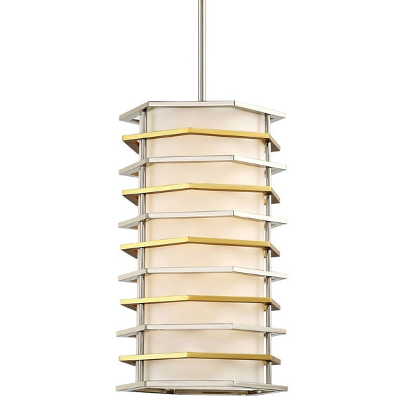 George Kovacs Levels 10"W Polished Nickel and Honey Gold LED Mini Pendant