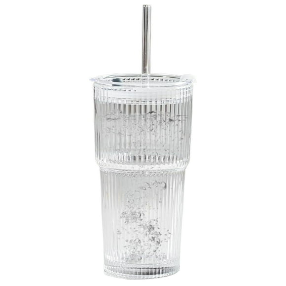Billuyoard Taza de café helada de vidrio resistente y duradera con tapa a prueba de fugas y apertura de boca ancha cuando se siente cansado Teteras