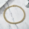 thumbnail image 2 of JeenMata Full Iced Out Bling Miami Cuban Chain Necklace in Yellow - Hip Hop Jewelry - Men's Chunky Jewelry, 2 of 5