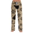 thumbnail image 5 of Lumtrix Christmas Pajamas For Women Lightweight Pants Sleep Bottom Trendy Snowflakes And Xmas Tree Graphic Elastic Waist Pj Pants Brown S, 5 of 6