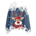 thumbnail image 7 of Wang6 Full Zip up Christmas Hoodies for Women Trendy Long Sleeve Back Reindeer Printed Hooded Sweatshirts Fall Xmas V Neck Loose Fit Tops Blue L, 7 of 7