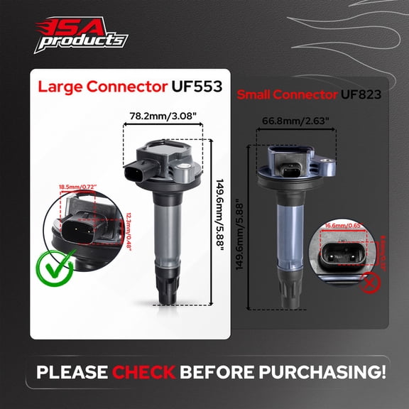 ‌‌Set of 6 ISA Ignition Coil Pack and 6 Spark Plug SP411 Compatible with Ford Edge Flex Fusion Lincoln MKS MKT MKX MKZ Mazda CX-9 3.5L 3.7L Replacement for UF553 UF595 5C1652