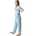 thumbnail image 2 of Saints & Hearts Womens Aviator Coverall Denim Jumpsuit (L, Light Denim), 2 of 5