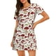 thumbnail image 1 of Fotbe Mushroom Bata de Dormir para Mujer con Estampado, Camisón de Algodón de Manga Corta, Ropa de Dormir Casual, 1 of 6
