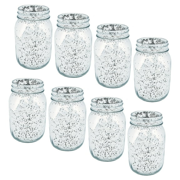Fun Express Bulk 48 Pieces Silver Mercury Mason Jars