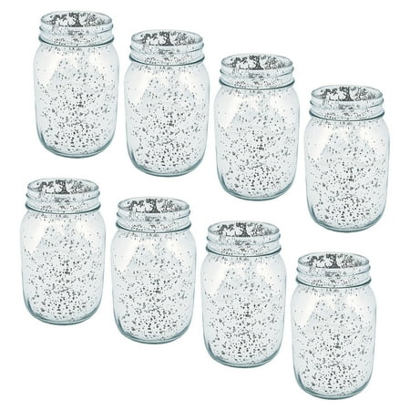 Fun Express Bulk 48 Pieces Silver Mercury Mason Jars