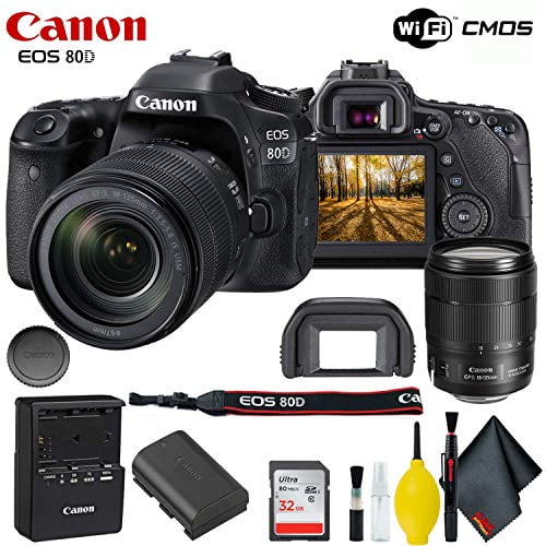 Canon EOS 80D DSLR Camera with 18-135mm Lens Accessory Bundle w