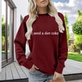 thumbnail image 2 of Yajing Oversized Sweatshirt for Women L Red Funny Moms Crewneck Sweatshirt Long Sleeve Sweatshirt for Women Crewneck Fleece Sweater Retro Fall Sweatshirt, 2 of 6