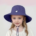 thumbnail image 2 of Bucket Hat Baby Toddler Baby Boys and Girls' Wide Brim Bucket Hat UPF 50+ Solid Color Sun Hat for Beach & Summer Outdoor &Navy 7-10 Years, 2 of 4