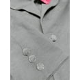 thumbnail image 2 of OrlyCollection Womens Peplum Blazer with Silver Buttons High Low Jacket (Heather Grey, X-Large), 2 of 3