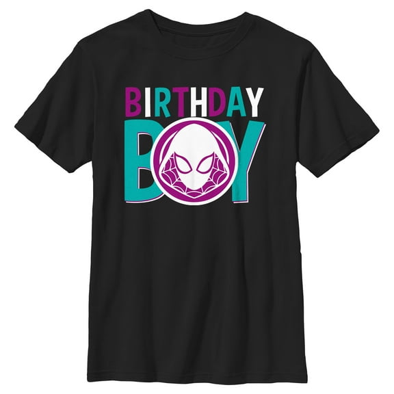 Boy's Marvel Birthday Boy Ghost-Spider Logo  Graphic T-Shirt