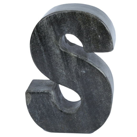 Creative Home Genuine Black Marble Letter S, Bookends