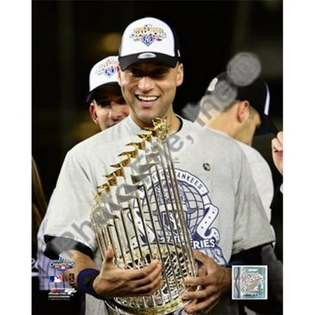 Derek Jeter with the World Series Trophy Game Six of the 2009 MLB World Series - 34 Sports Photo - 8 x 10