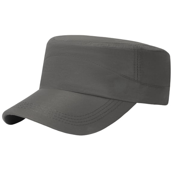 Hats for Men Flat Top Quick Dry Lightweight Outdoor Sunshade Hat Breathable Adjustable Casual Cool Fashionable Baseball Cap Dark Gray