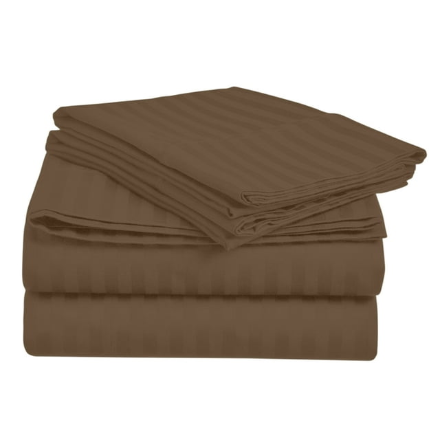 Greek Key Ultra Soft 1800 Series Egyptian Comfort 4 Piece Sheet Set (king, Brown)