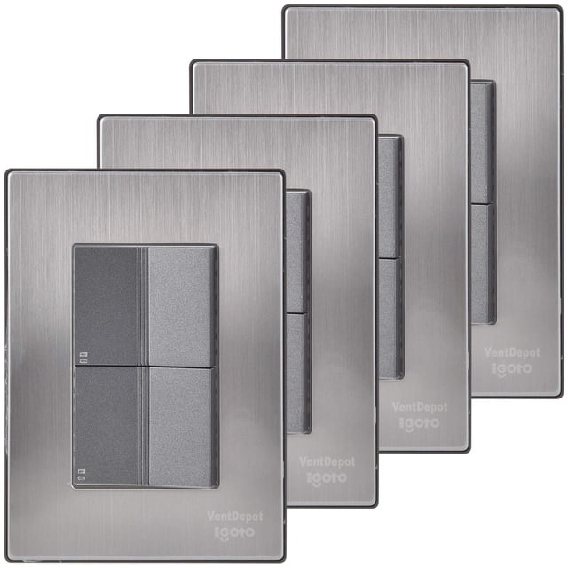 Apagadores Armados Inoxium2EOxford 4Pzas Apagador Escalerax2 125-250VCA 10A 50/60Hz Plateado/Oxford Acero Inoxidable/PC.