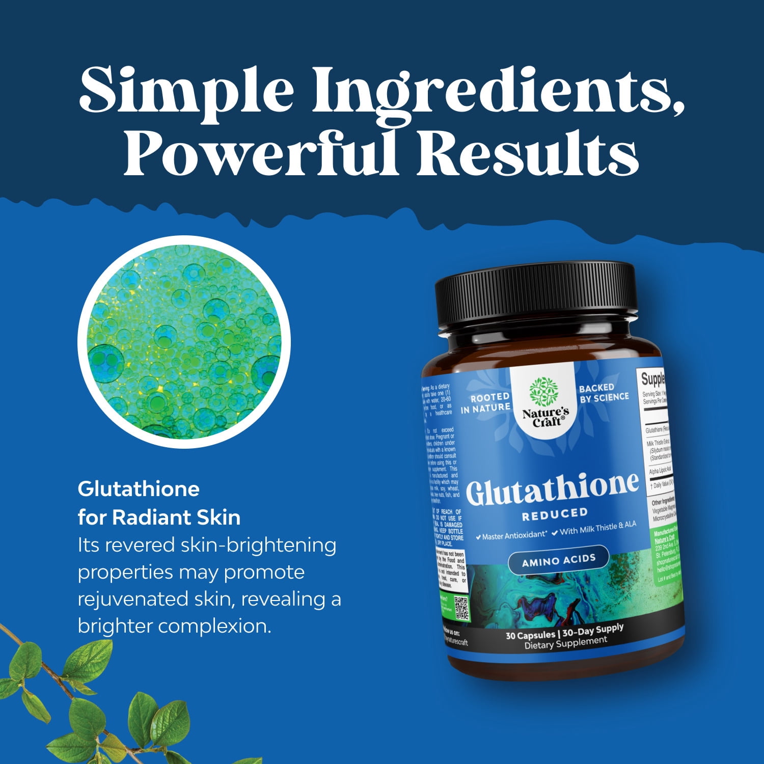 natural glutathione at home latest Natures Craft, Reduced Supplement, 120 Capsules, Blue Active White L-Glutathione Supplement Herbal Soap Grade:Pure-Not for medicinal use